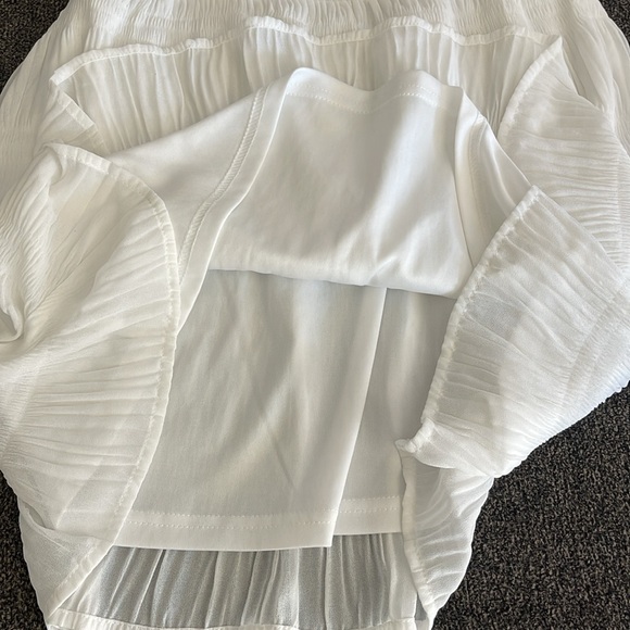 MISS ME WHITE COLD SHOULDER MINI DRESS Smocked Back with adjustable straps Sz S - Picture 10 of 17